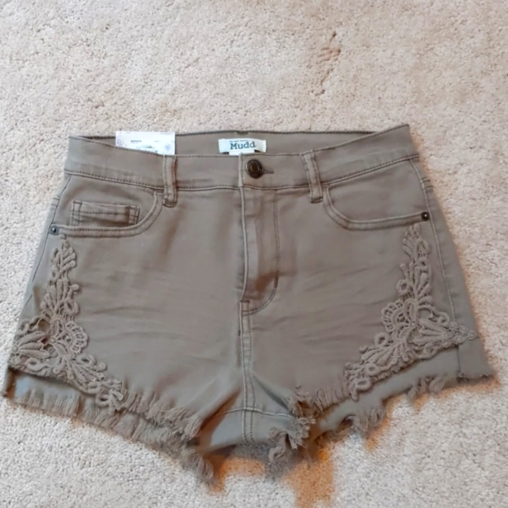 Mudd Olive Green Frayed Shorts Size 7